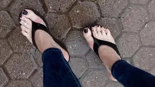 sexy feet in the rain