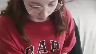 Shy Girlfriend Do a Blowjob Ends with a Lot of Cum on Her Tits