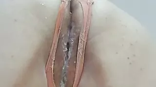 my cock slides in a creamy flowing cunt