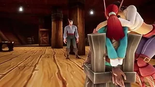 Redhead Elf Gets Railed in Front of Pirates - Warcraft Porn Parody