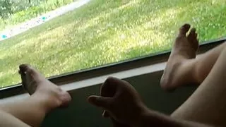 Stroking in the bay window hoping someone catches me