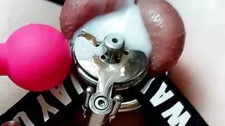 Negative Chastity cum with vibrator