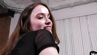 POV HJ GF jerks oiled cock and talks dirty in closeup