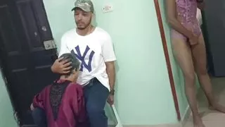 My stepsister fucks my boyfriend while I make him believe that I don't notice and masturbate with my dildo