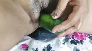 Cocumber and fingering  sex