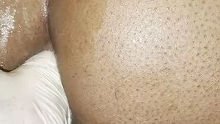 Wife fingering my tight arse