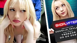 Pretty Blonde Suspect Cecelia Taylor Detained For Strip Search In The Backroom - Shoplyfter