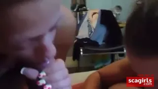 Two Sluts Came Over To Suck Dick And Swallow