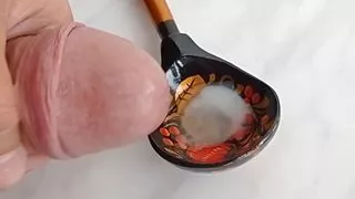 morning masturbation of her husband and breakfast with sperm.