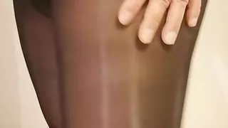 Ultra Shiny Black Pantyhose - Black Swimsuit