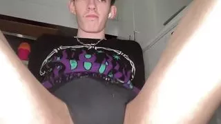 Twink Shows Off Bulge In Briefs For The First Time
