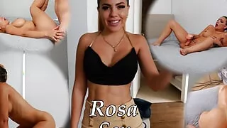 Bombshell blonde latina model sucks dick and gets fucked hard