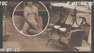 Old vhs video dad in backyard