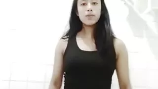 First Time Making Video From Bathroom. Small Boobs Teen Girl