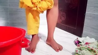 Bangladeshi Girl Is Sitting in the Bathroom and Extracting Pussy Juice with Cucumber.