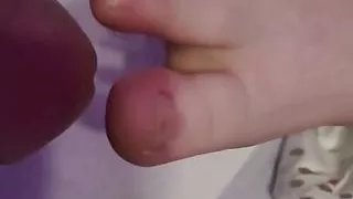 Cumming on My Pregnant Wife's Foot