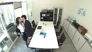 Stockings uniform office sexy girl having sex with supervisor in various places