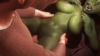 Sex with hot busty goblin girl