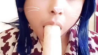 Sissy trains yo give a blowjob