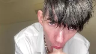 College Twink Sucking Dildo While Dirty Talking