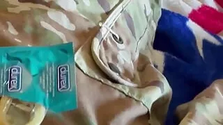 army soldier - Part 2 of a 4 video set of me working to jerk off into a condom