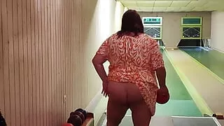 My naked ass bowling