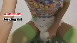 ABDL BOY Jerking Off in his diaper