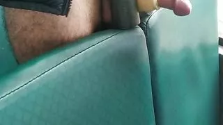 Milk on the bus in slow motion