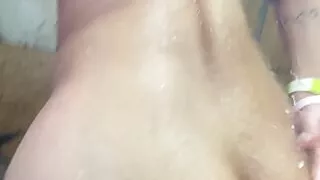 Huge Ass Latina showering in public showers