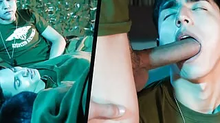 Hot Raw Orgy With Eye Candy U.S. Soldiers At The Fort Liberty Army Barracks - Military Dick