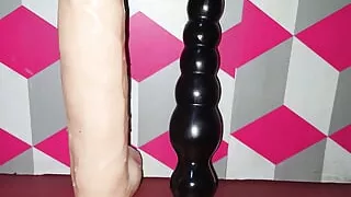 Long dildo anal