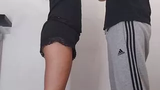 I greet my husband and go to lecture the staff and tell him fuck my ass