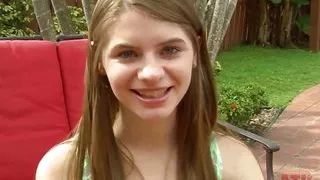 Alice March Goes Outside to Manually Work Her Sweet Young Pussy for a Poolside Orgasm