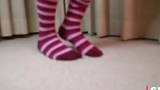 Chloesocks - Student girl in pink socks feet worhsip foot domination