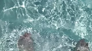 blue step sister leggings in pool