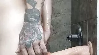 fucked my tight wet ass wile masturbating in bath