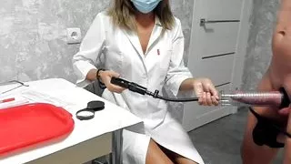 Mature cougar vacuum cock medical examination semen analysis