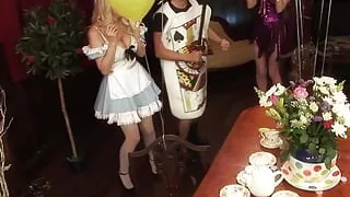 Sexy milfs get fucked at a christmas party