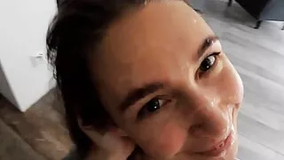 My Husband flooded my whole face with CUM! The best feeling ever