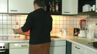 Old Lady Gets Banged in the Kitchen