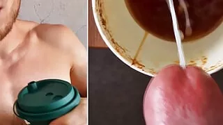 I made a CAPPUCCINO for you with man's milk from my eggs!