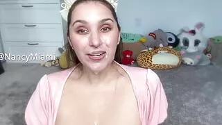 Birthday Girl gets blasted with cum