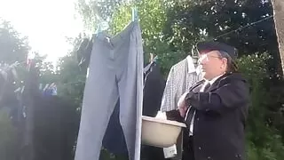 Laundry pickup in aviator gear