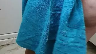 Step mom caught on camera naked after taking a hot shower