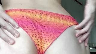 A hot mom wearing a bikini loved to strip.