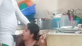 Employee fucking and suckling when my wife is bathing