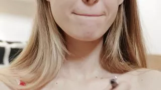 Hot 18 Year Old Mencia Strips Off Her Dress , Spreads Tight Shaved Pussy and Cums Solo