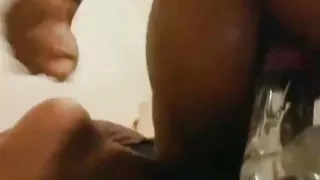 Dildo anal ride in the bathroom