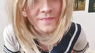 Pretty Femboy-Slut jerks & cums her brains out - prettyboi2000x
