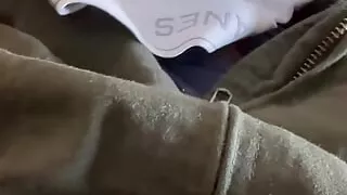 Army solider Jerking off in flight suit while playing with tighty wihities